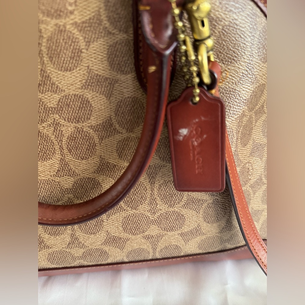 Coach Womens Coated Canvas Signature Quinn Satchel B4/Tan Rust - Picture 5 of 16